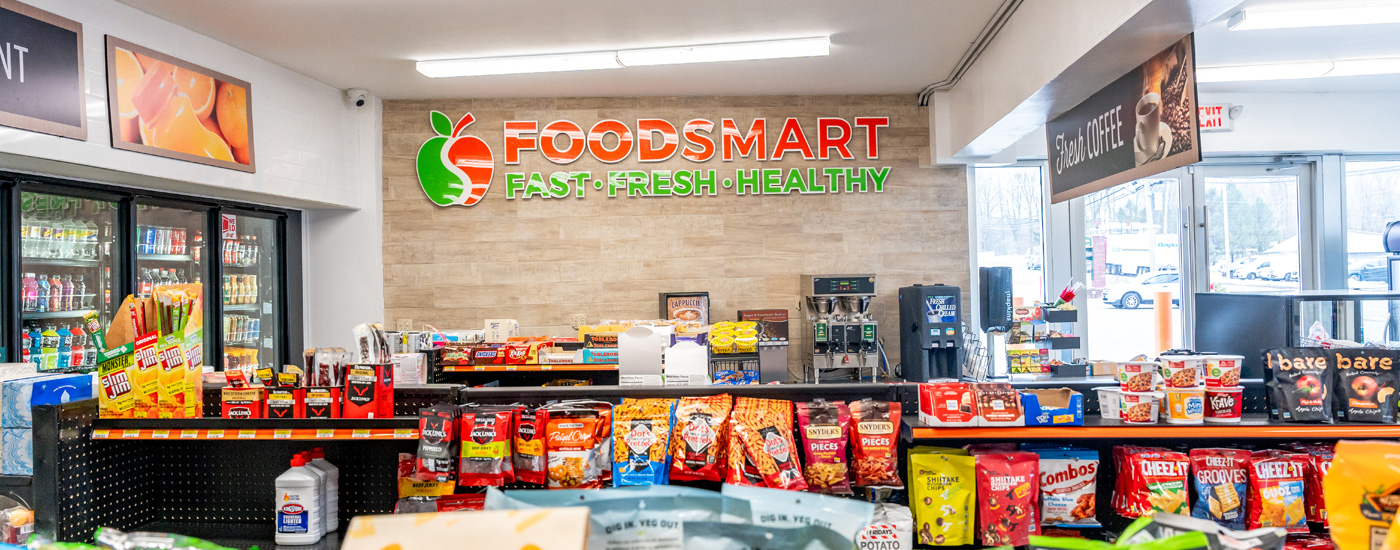 FOODSMART interior of snack aisles and signage